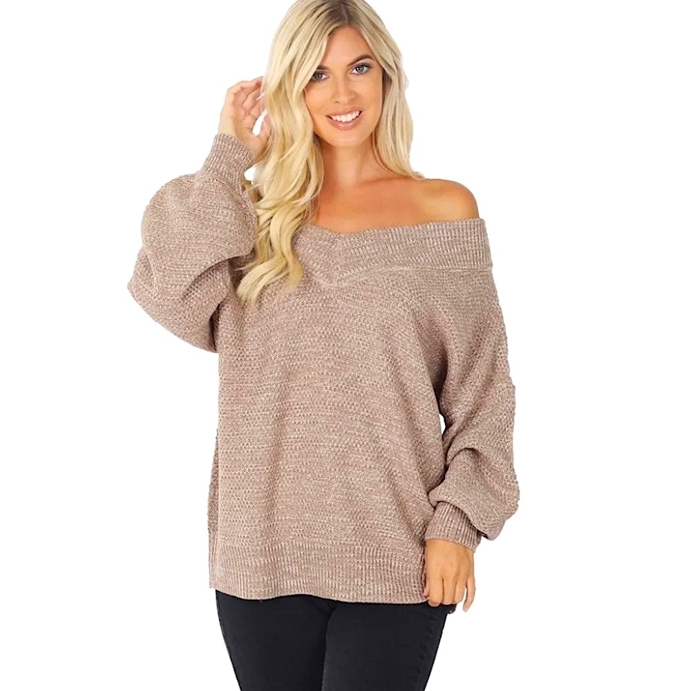 Sexy off the shoulder sweater